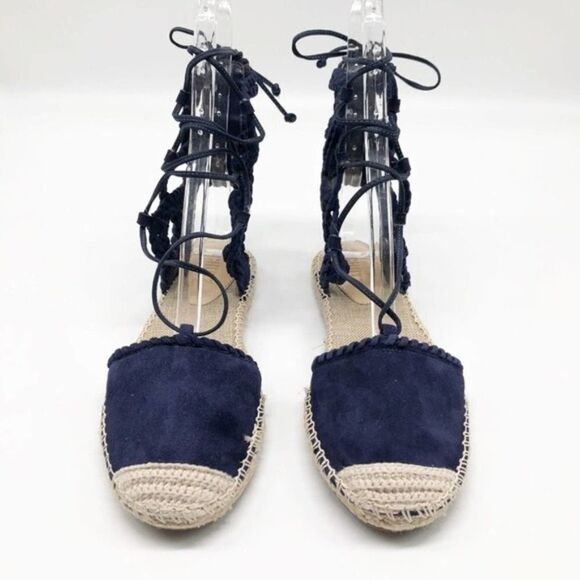SCHUTZ Kobi Blue Suede Espadrille Flats  - Picture 3 of 7